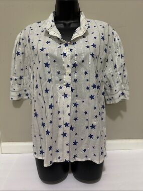 STARK X blue stars metallic popover top L